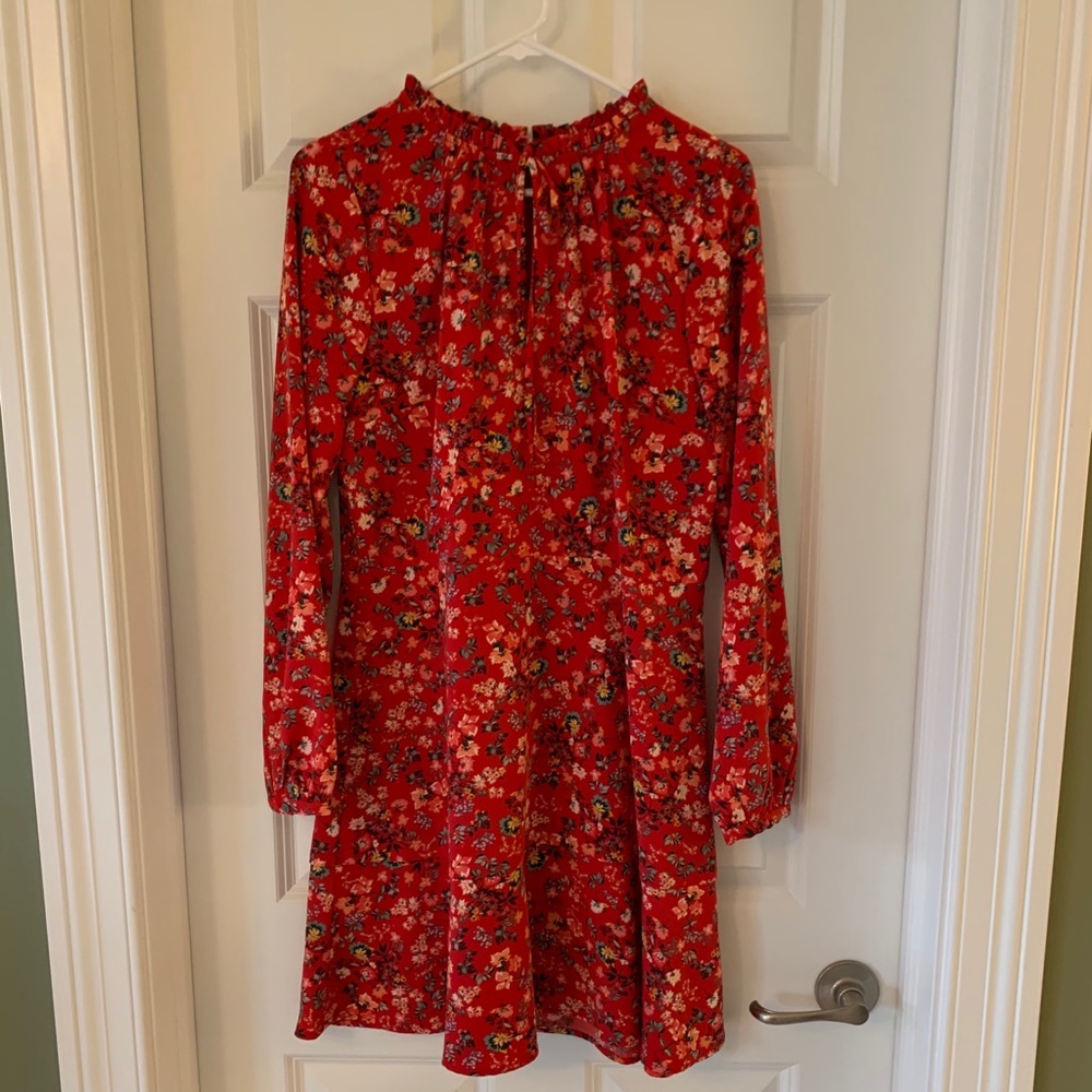 Loft red floral dress